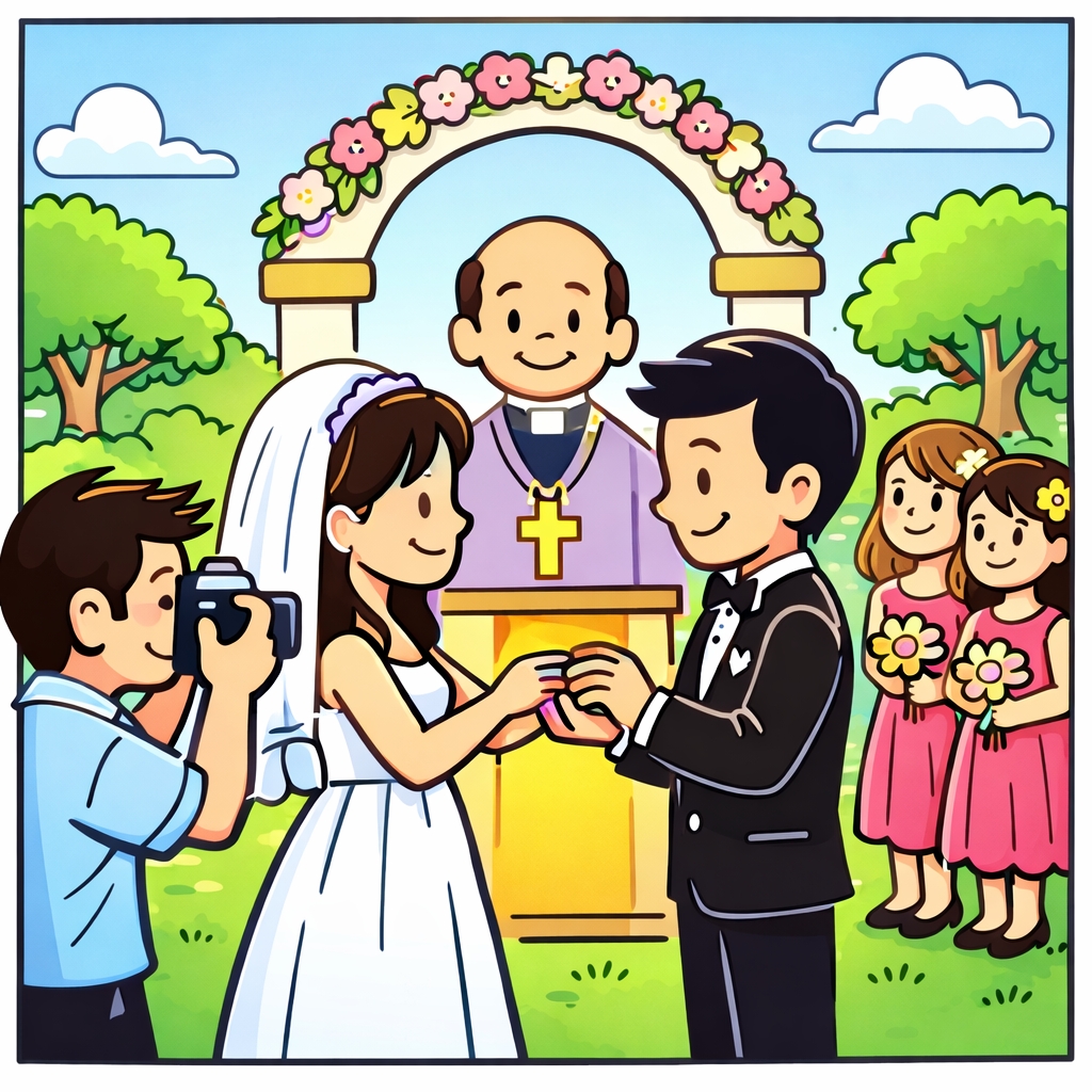 disegno di Celebrazione Matrimonio  a colori