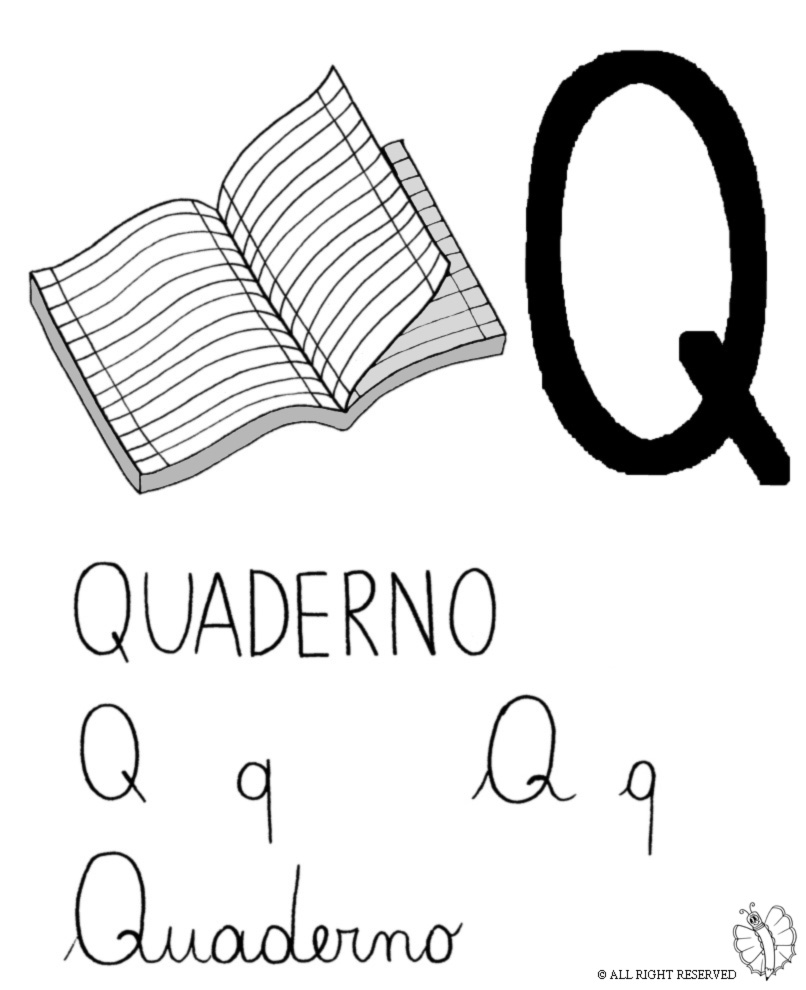 disegno di Lettera Q di Quaderno a colori