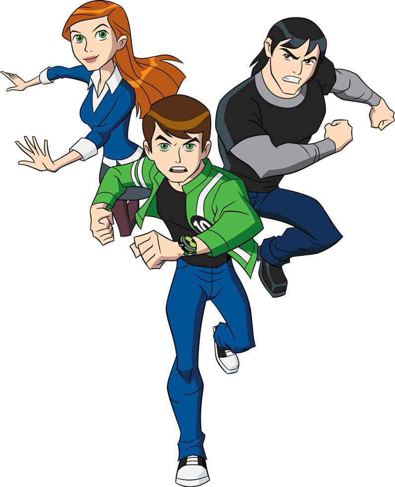 disegno di Ben 10 con Gwen e Kevin a colori