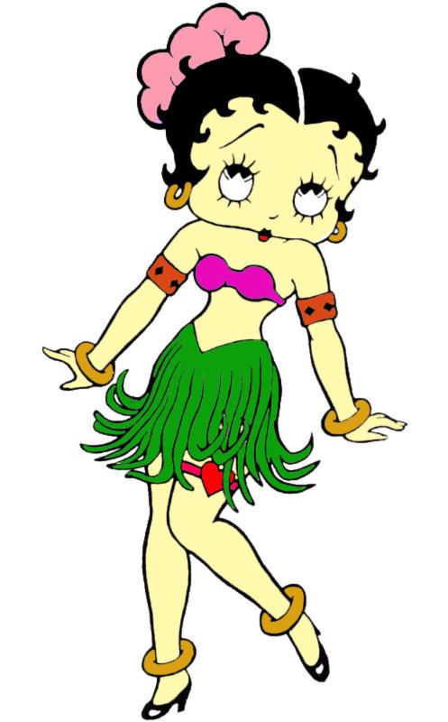 disegno di Betty Boop Hawaii a colori