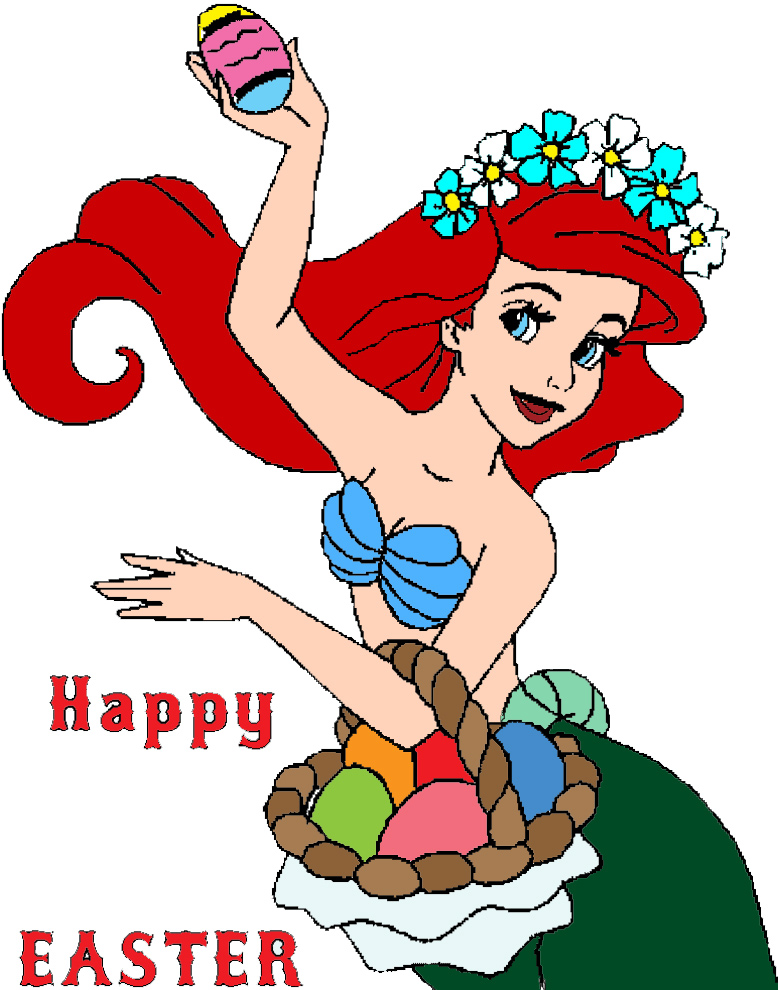 disegno di Ariel Buona Pasqua a colori