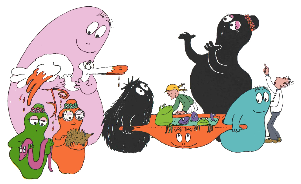 disegno di Barbapapà con Animali a colori