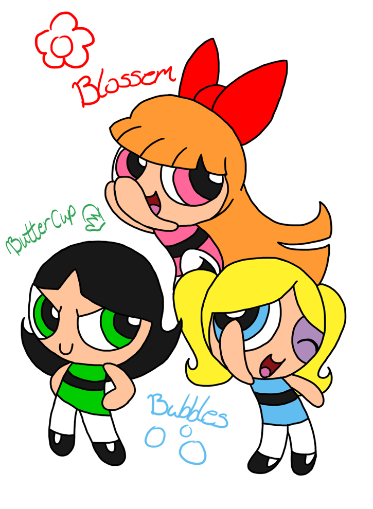 disegno di Superchicche Powerpuff Girls a colori