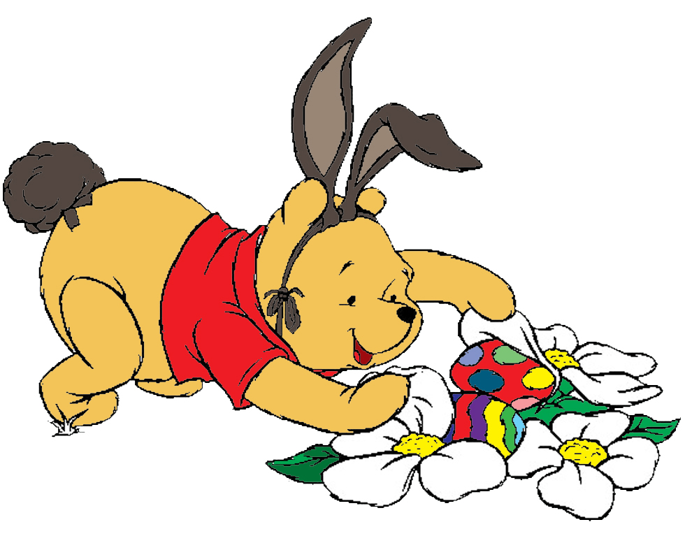 disegno di Winnie Pooh Pasqua a colori