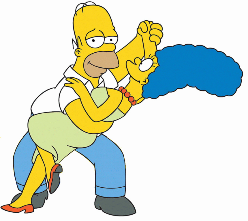 disegno di Homer e Marge Simpson a colori