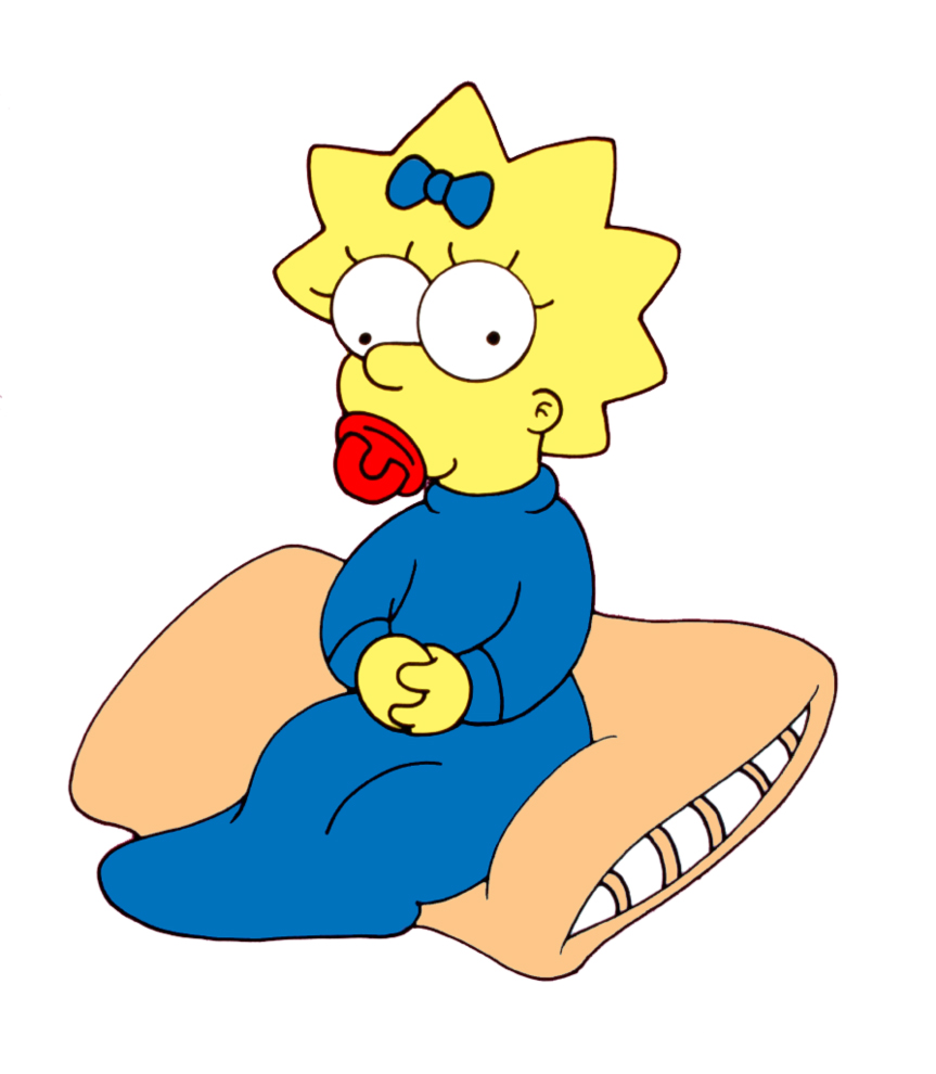 disegno di Maggie Simpson a colori