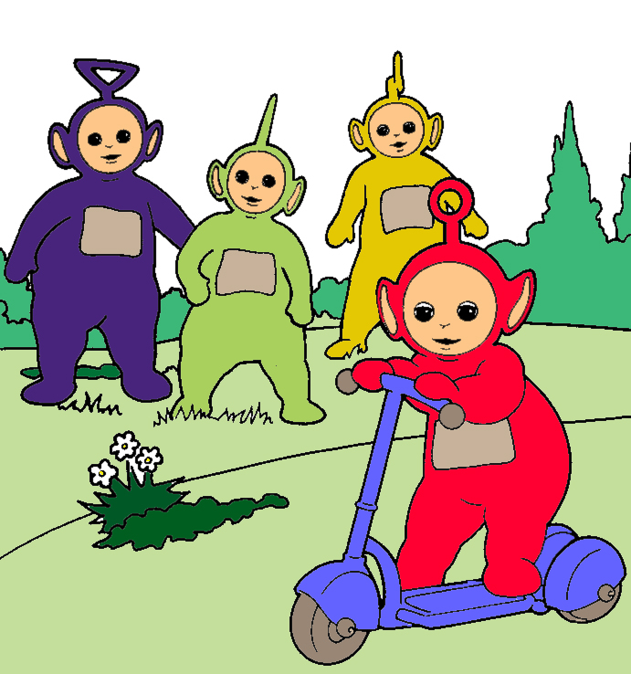 disegno di Teletubbies al Parco a colori