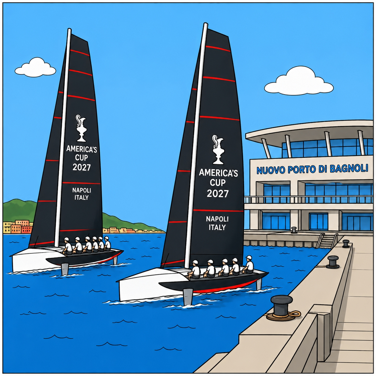 disegno di America' s Cup 2027 a colori