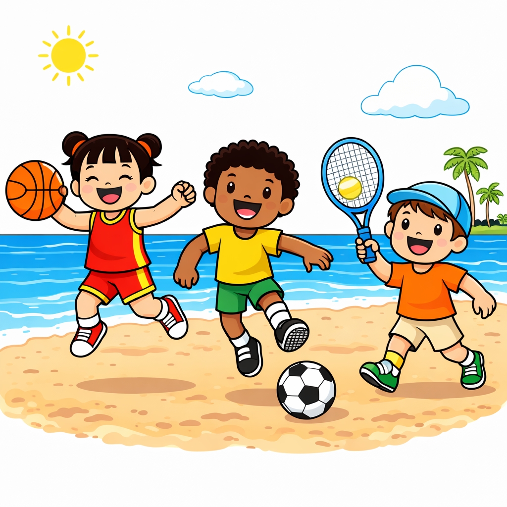 disegno di I Bambini e lo Sport a colori