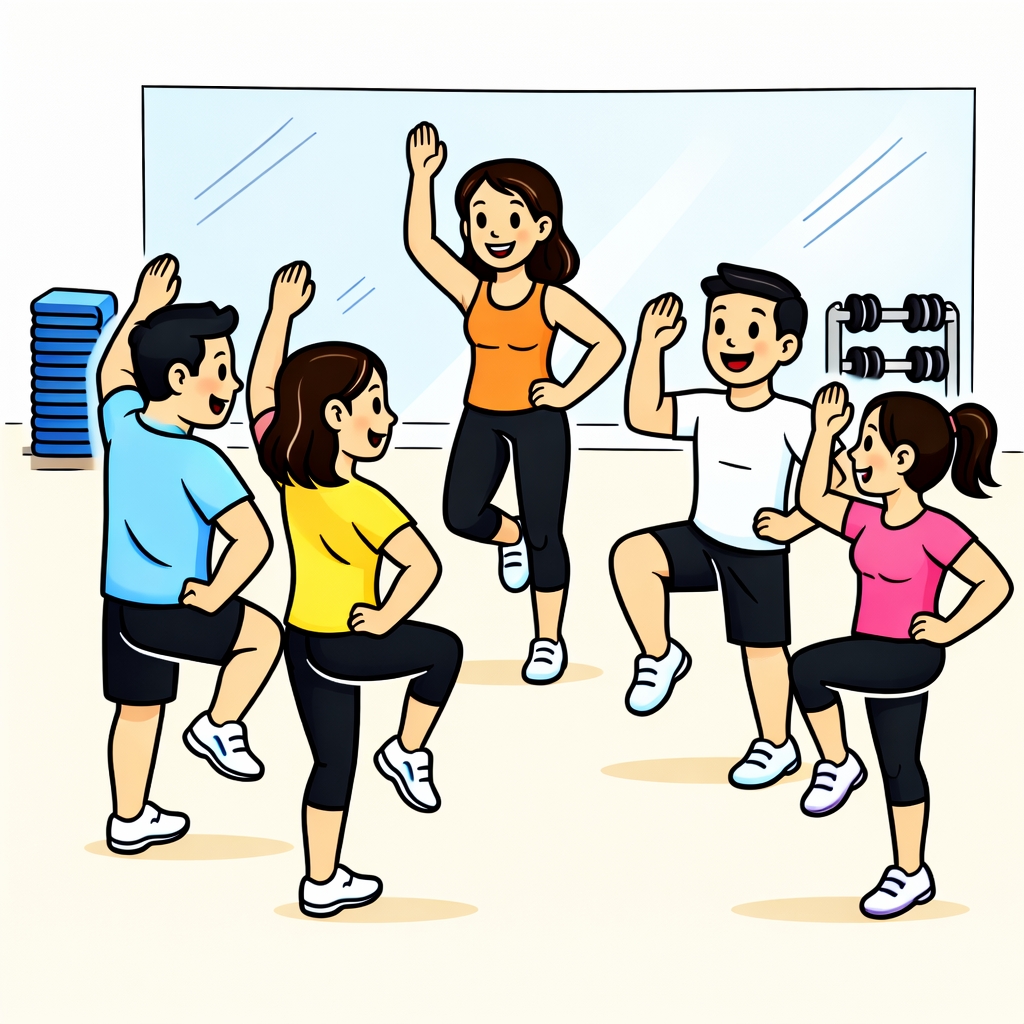 disegno di Corso di Aerobica a colori