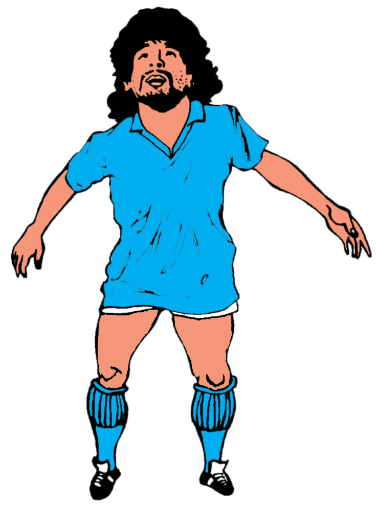 disegno di Diego Armando Maradona a colori