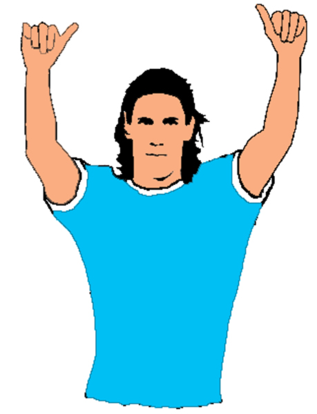 Stampa disegno di Edinson Cavani a colori