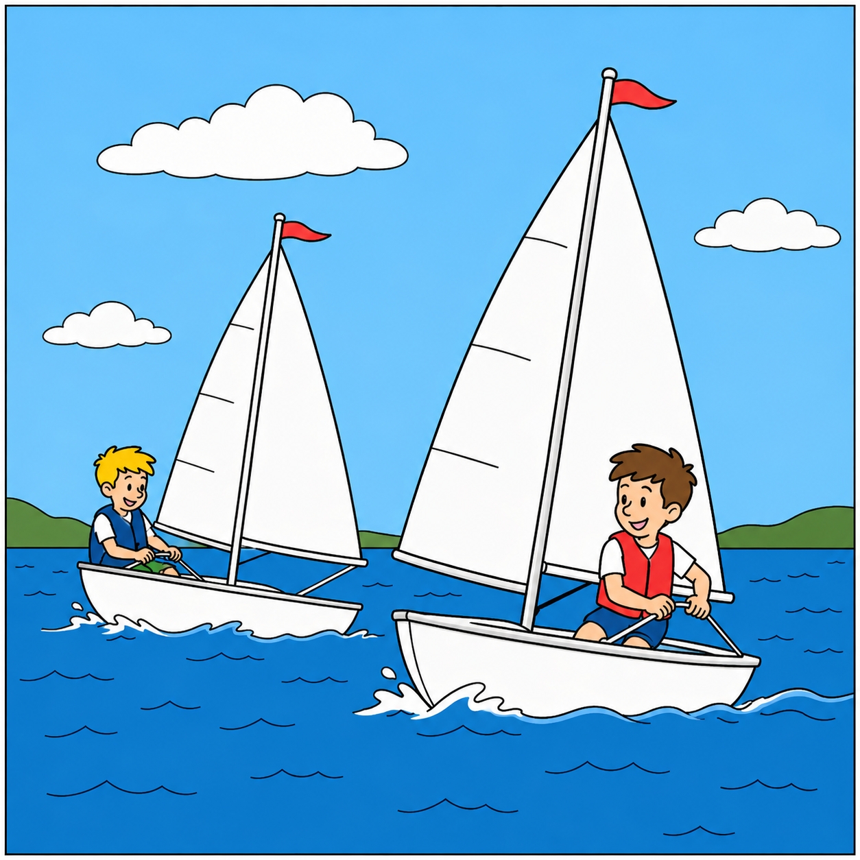 disegno di Gara di Barche a Vela  a colori