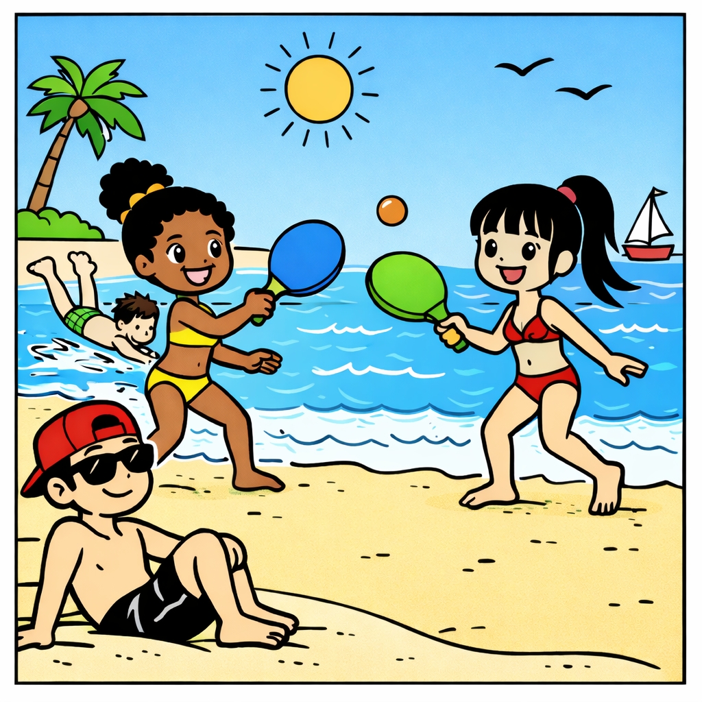 disegno di Giochi al Mare a colori