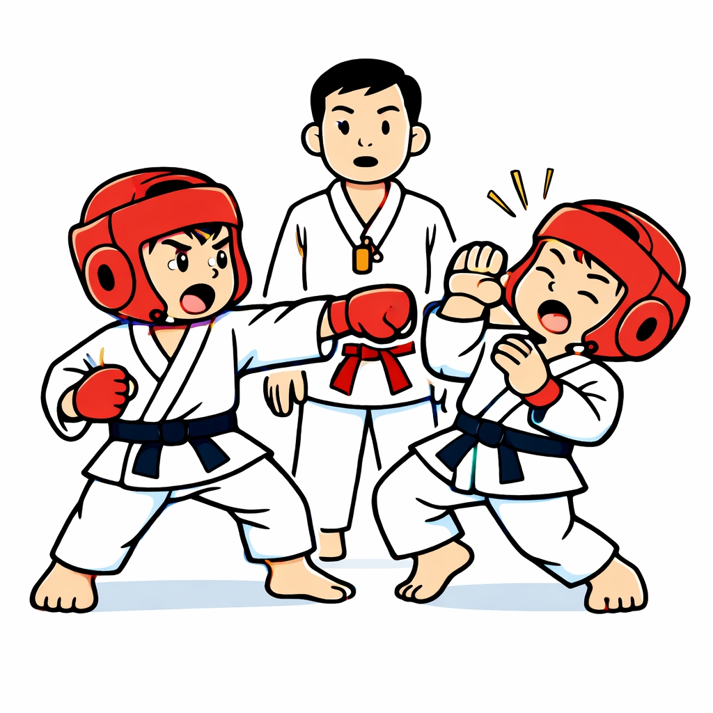 disegno di Incontro di Karate  a colori