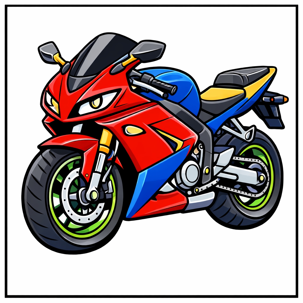 disegno di Moto da Corsa a colori