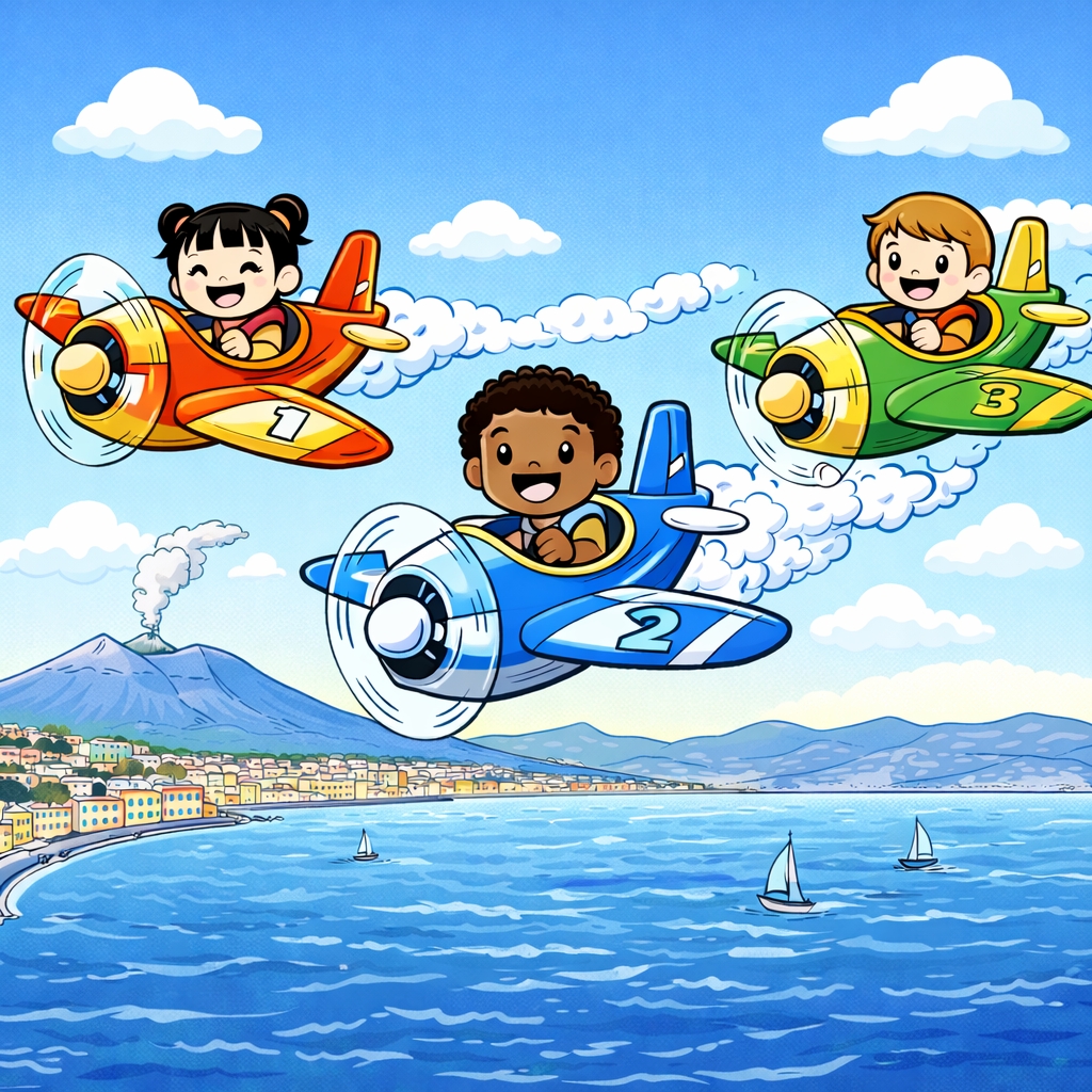 disegno di Piccoli Piloti di Aerei  a colori