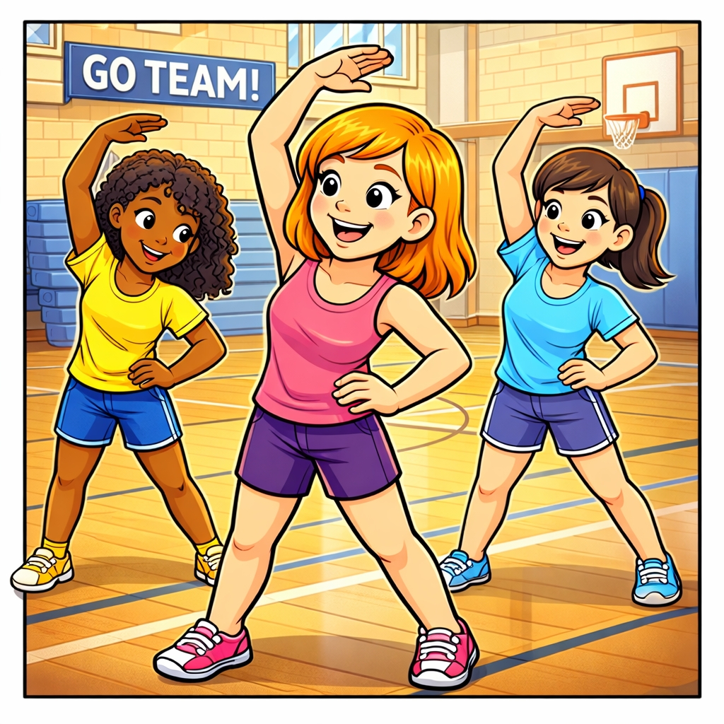 disegno di Ragazze che Fanno Ginnastica a colori