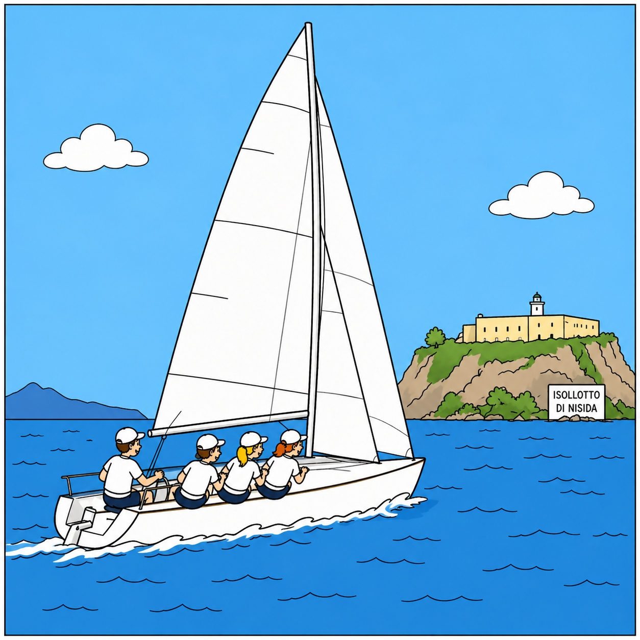 disegno di Regata a Napoli a colori