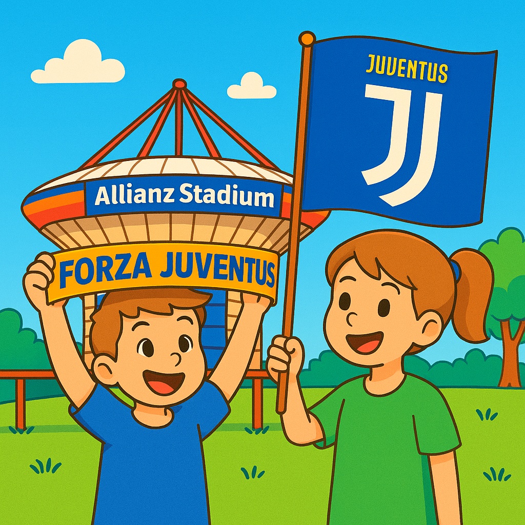 disegno di Tifosi all' Allianz Stadium Juventus a colori