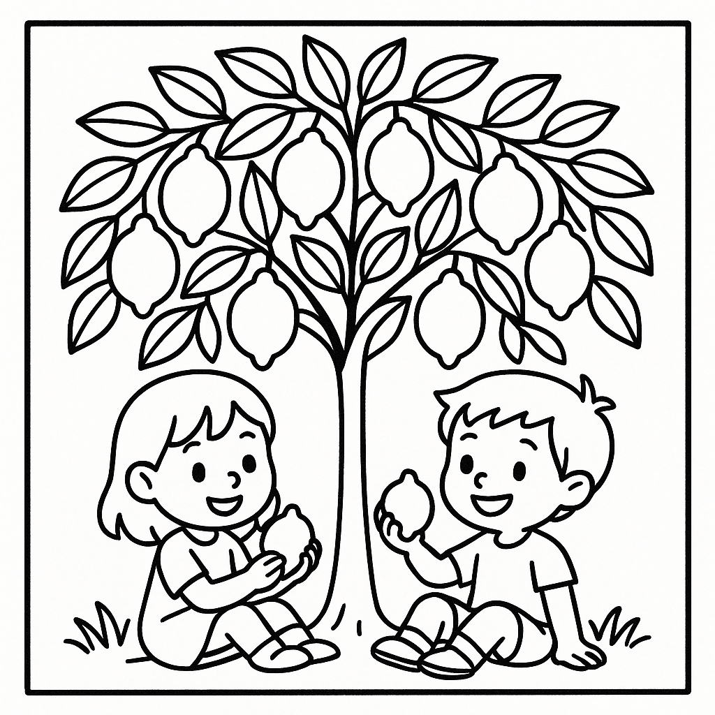 disegno di Albero di Limoni da colorare