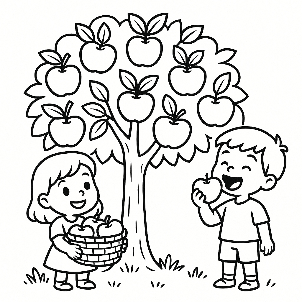 disegno di L' Albero delle Mele  da colorare