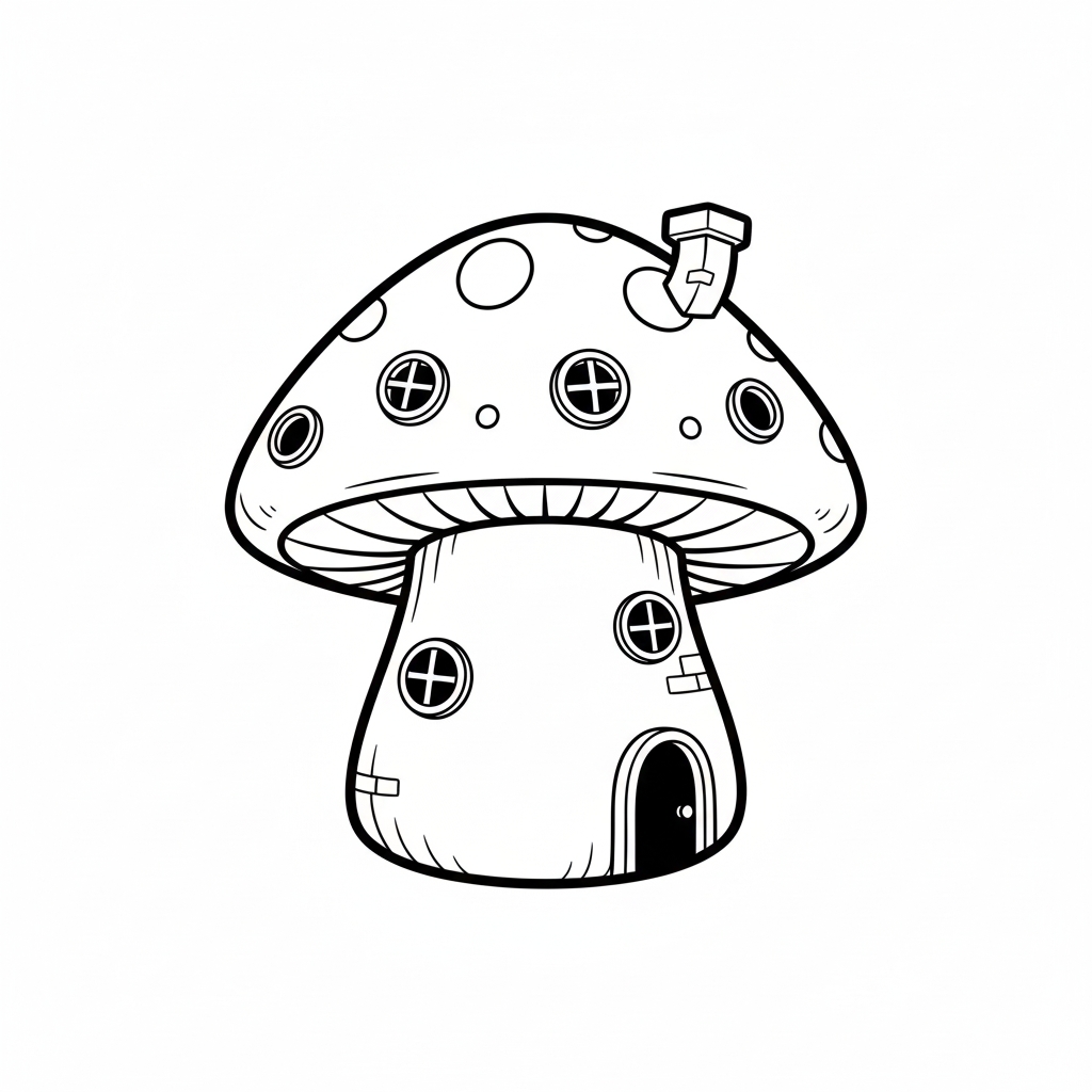 disegno di Casa a Forma di Fungo  da colorare