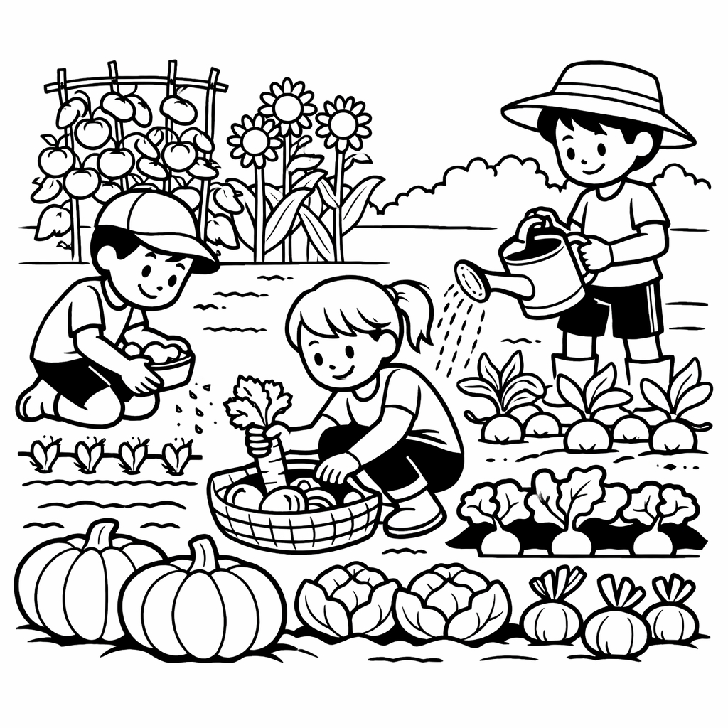 disegno di Coltivare un Orto da colorare