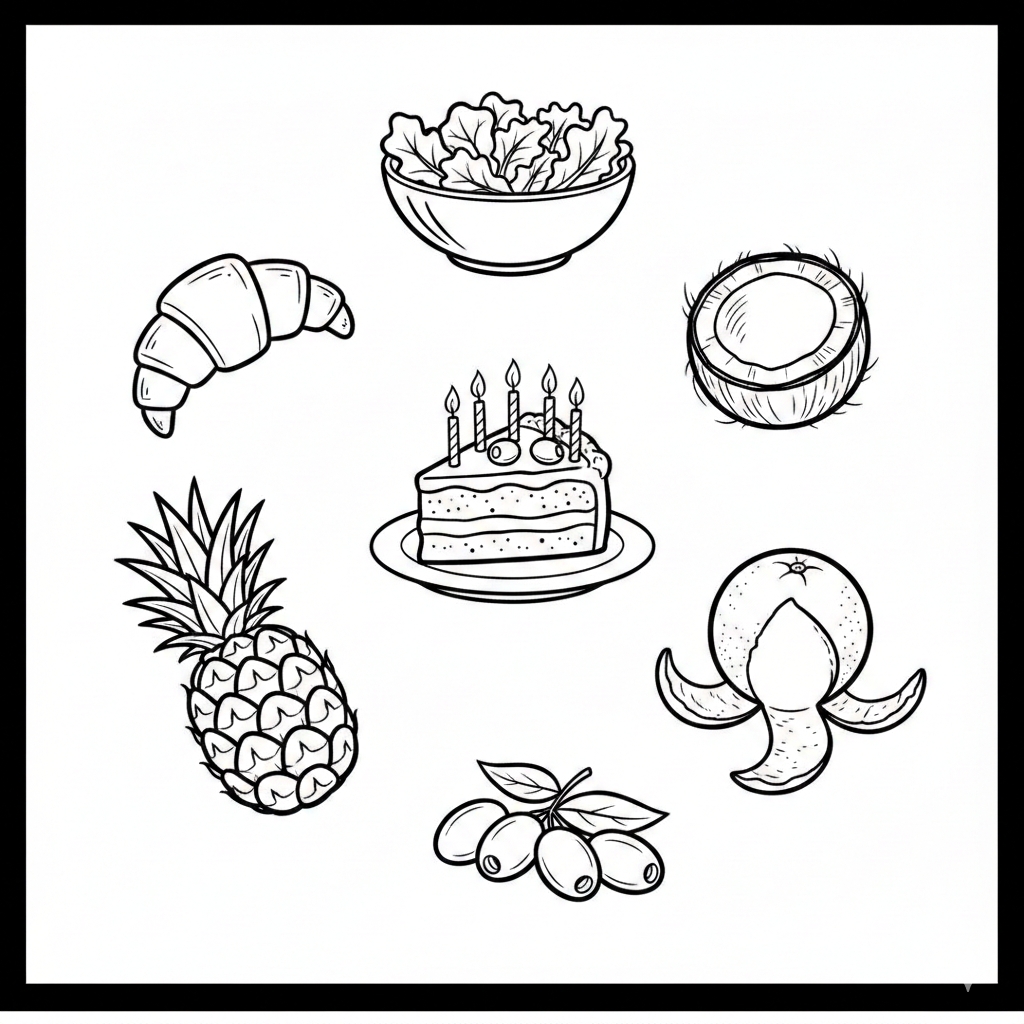 disegno di Vari Alimenti da colorare