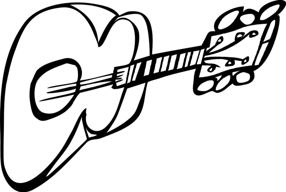 disegno di Chitarra da colorare