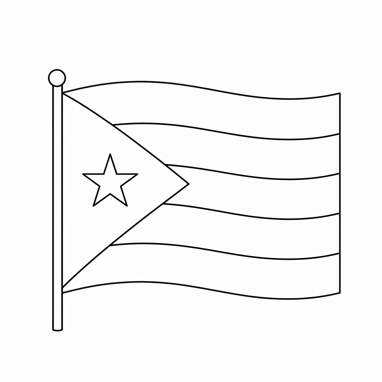 disegno di Bandiera di Cuba da colorare