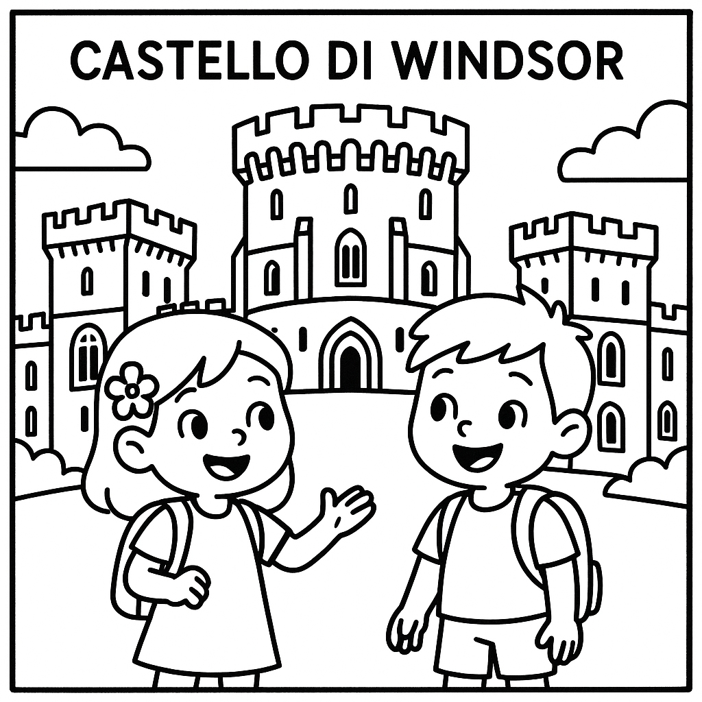 disegno di Castello di Windsor in Inghilterra  da colorare