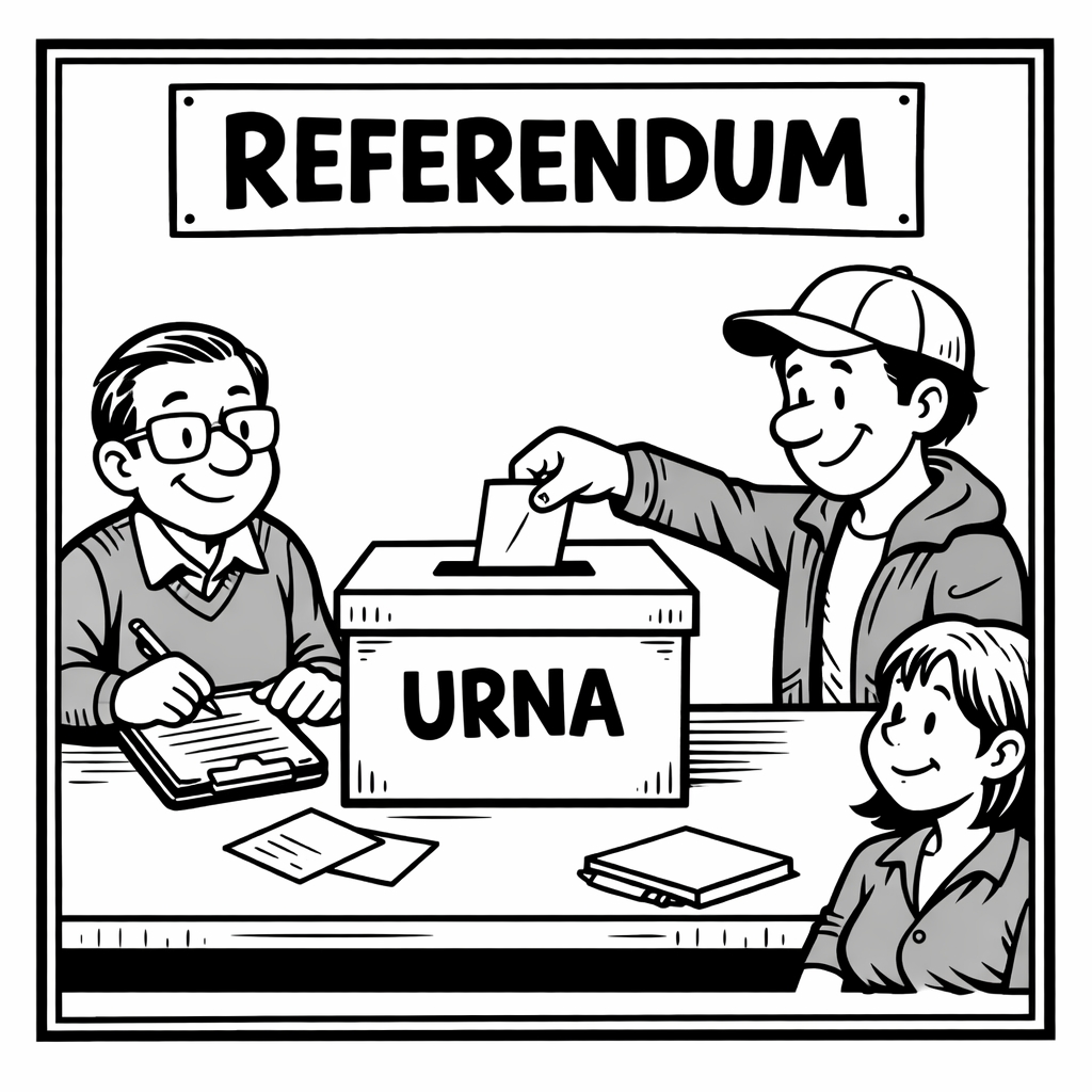 disegno di Seggio elettorale con Urna da colorare