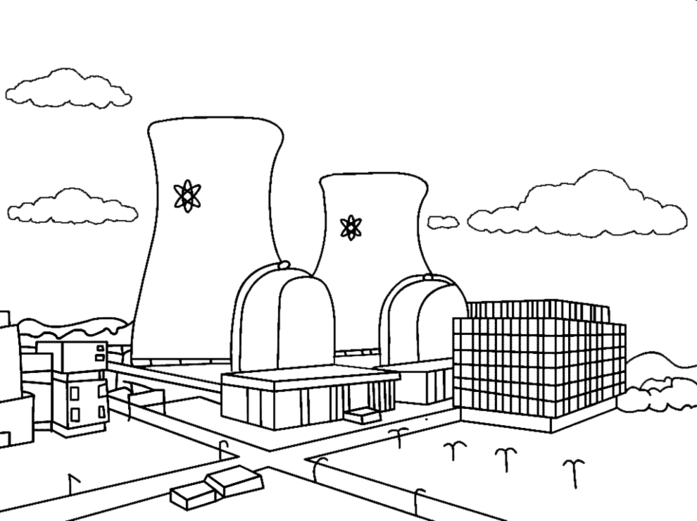 disegno di Centrale Nucleare da colorare