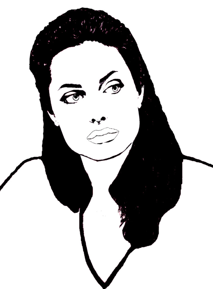 disegno di Angelina Jolie da colorare