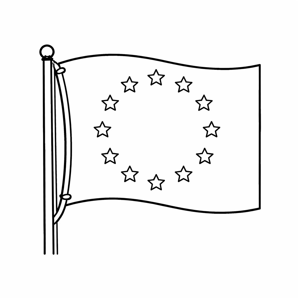 disegno di Bandiera dell' Europa  da colorare