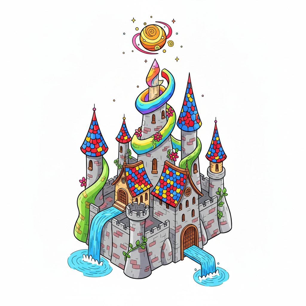 disegno di Castello Incantato da favola a colori