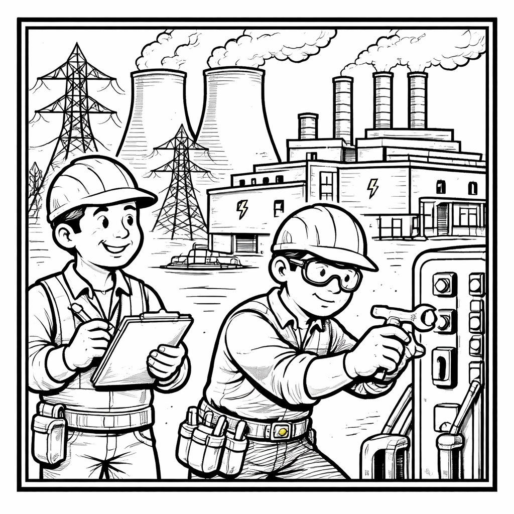 disegno di Centrale Elettrica  da colorare