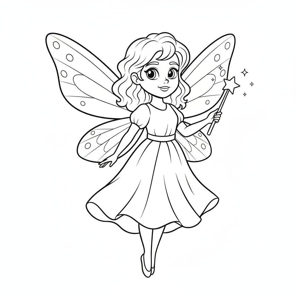 disegno di Fatina con le Ali da colorare
