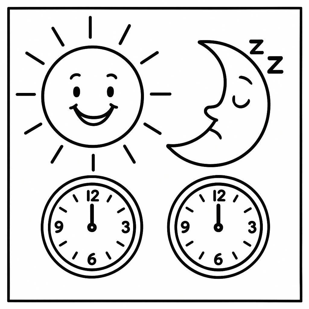 disegno di Il Giorno e la Notte da colorare