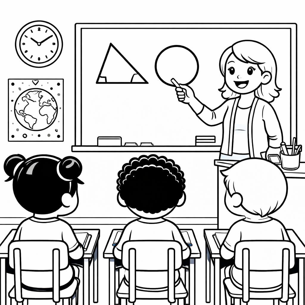 disegno di Insegnante di Geometria  da colorare