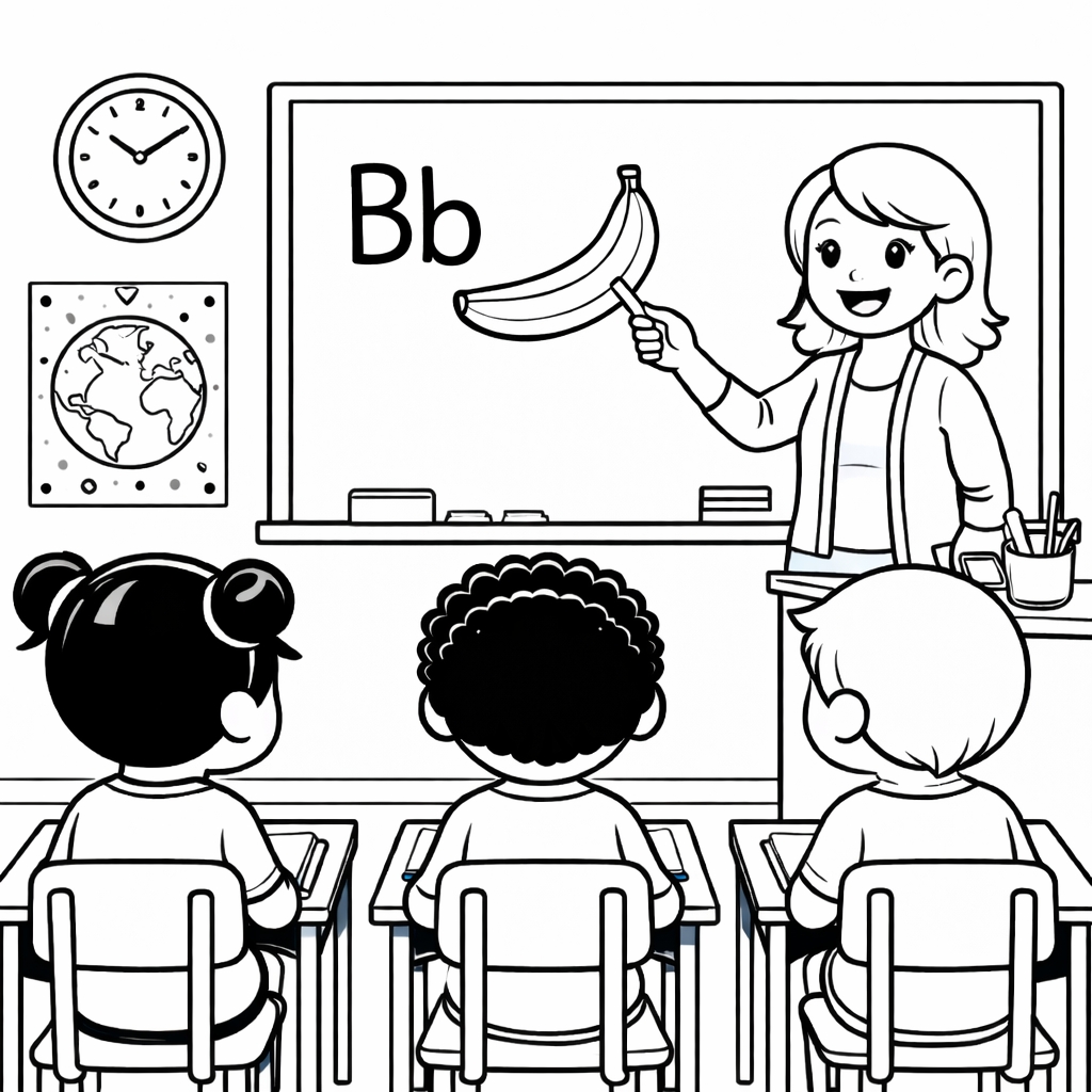 disegno di Insegnante e Studenti in Classe  da colorare