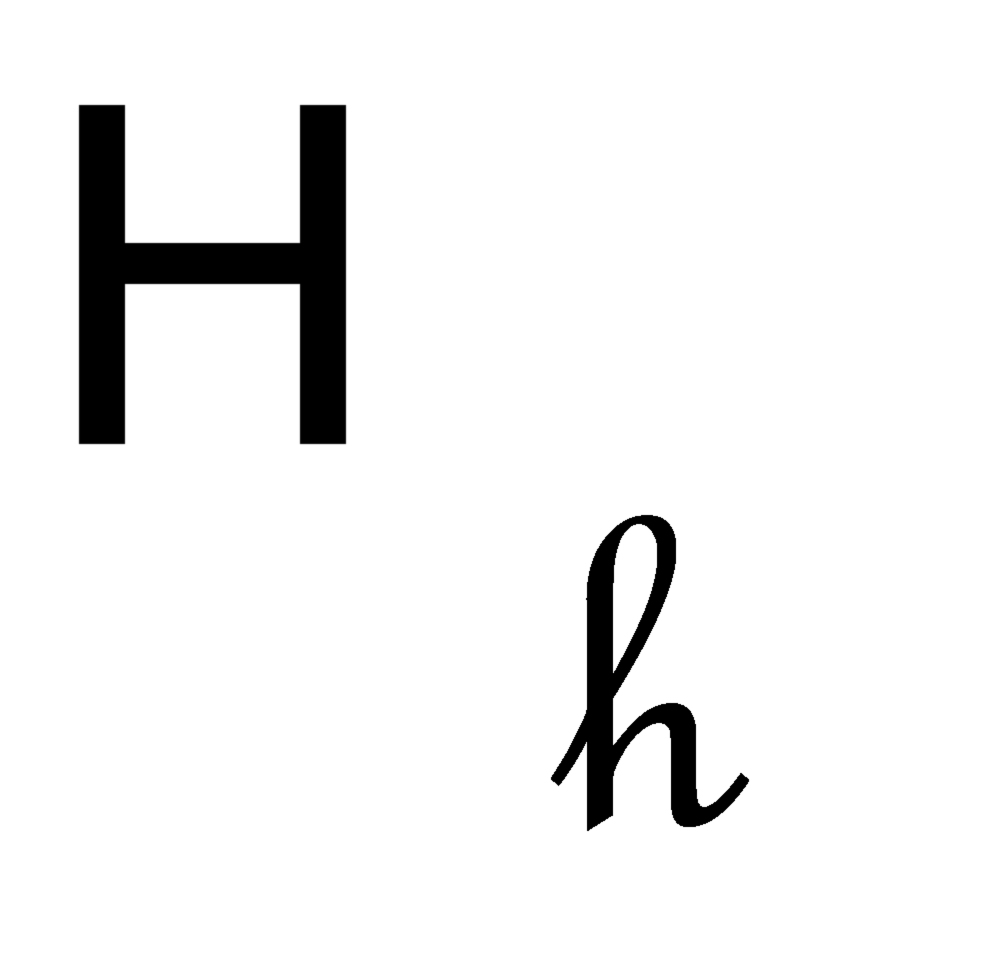 disegno di Lettera H Corsivo e Stampatello da colorare