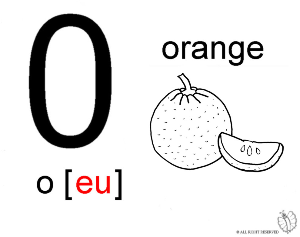 disegno di Lettera O Alfabeto Inglese da colorare