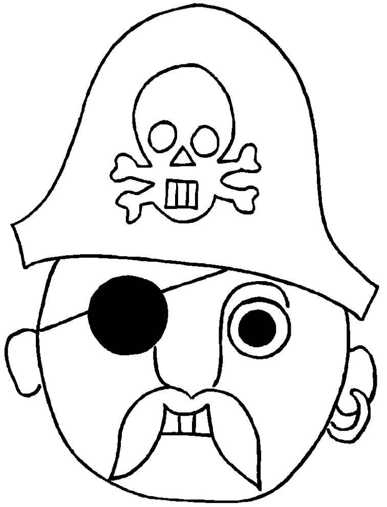 disegno di Maschera del Pirata da colorare