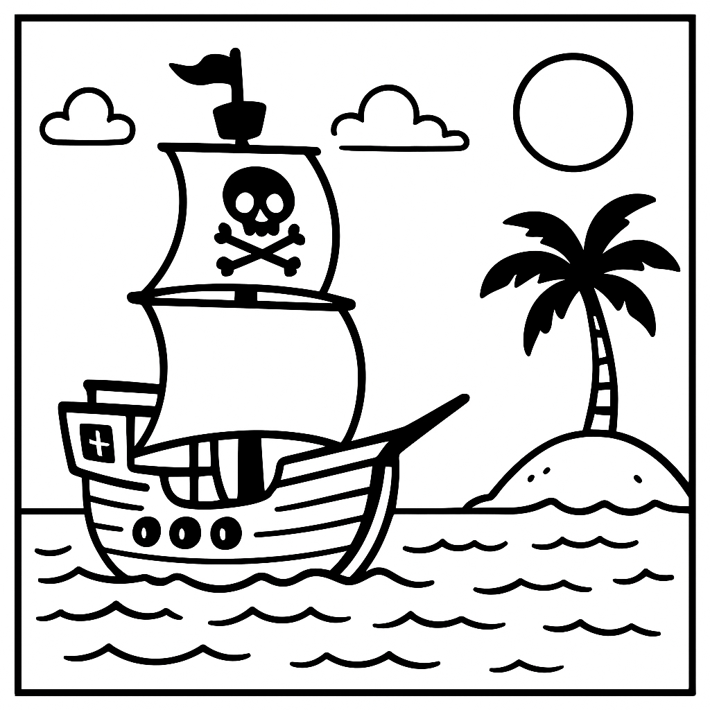 disegno di Nave di Pirati  da colorare