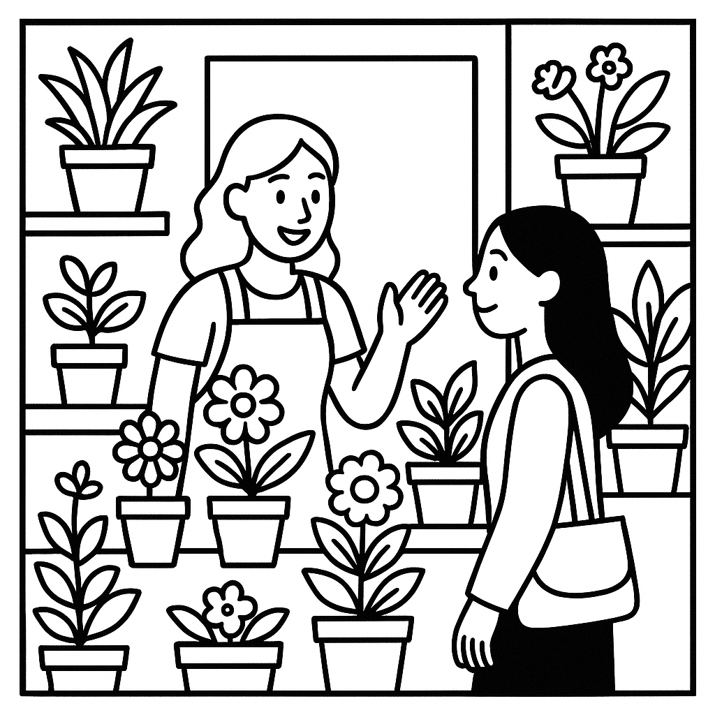 disegno di Negozio di Piante da colorare