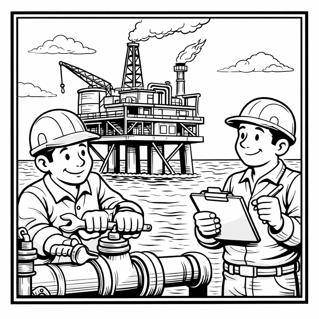 disegno di Piattaforma Petrolifera  da colorare