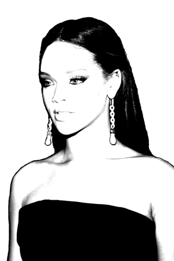 disegno di Rihanna da colorare