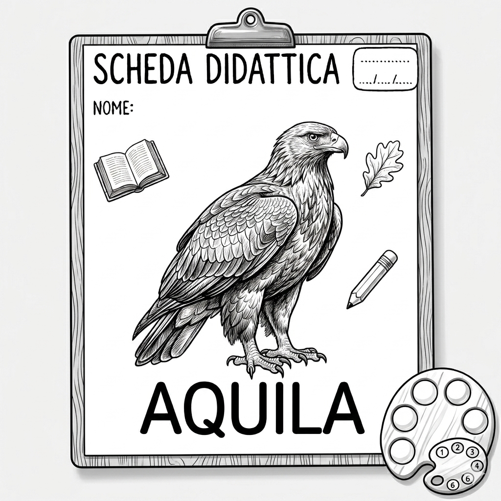 disegno di Scheda Didattica Aquila  da colorare